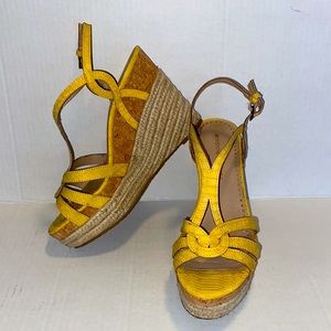 Adrienne Vittadini clutch platform wedges espadrille with cork detail size 7.5